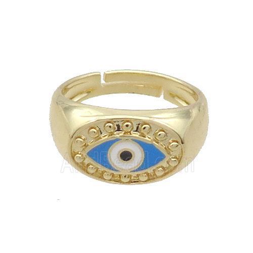Copper Ring Enamel Evil Eye Gold Plated