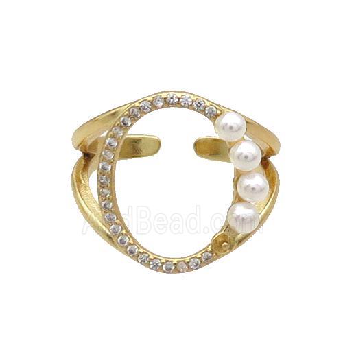Copper Ring Pave Zircon Gold Plated