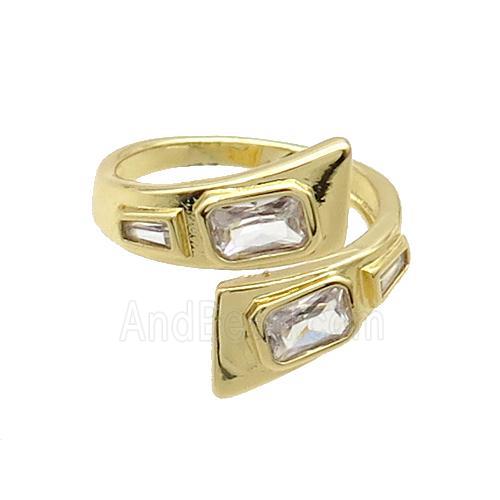 Copper Ring Pave Zircon Gold Plated