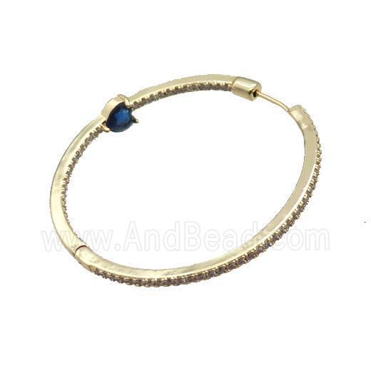 Copper Hoop Earring Pave Zircon Gold Plated