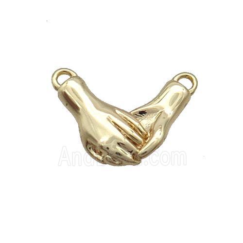 Copper Hand Love Pendant 2loops Gold Plated