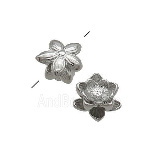 Copper Lotus Beads Flower Platinum Plated