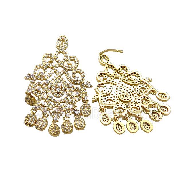 Copper Stud Earring Pave Zircon Gold Plated