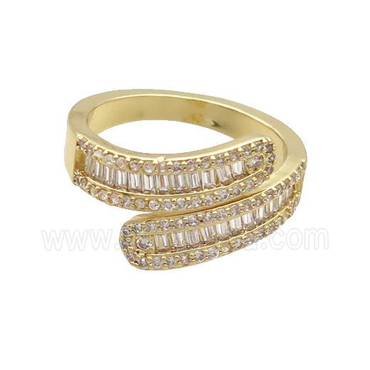 Copper Ring Pave Zircon Gold Plated