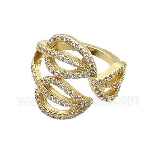 Copper Ring Pave Zircon Gold Plated