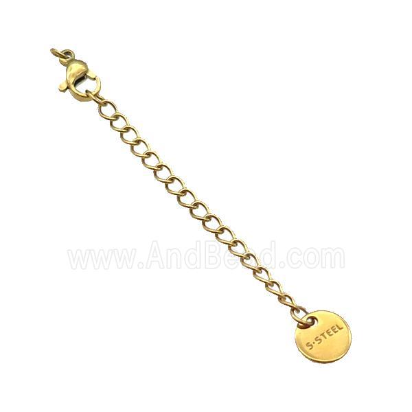 Stainless Steel Necklace Extender Gold Plated