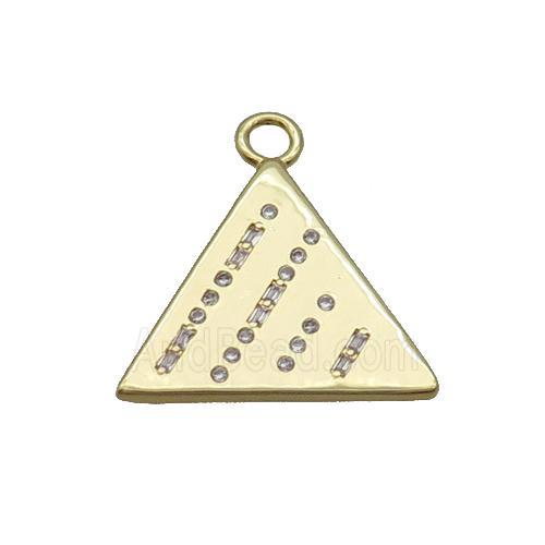 Copper Triangle Pendant Pave Zircon Gold Plated