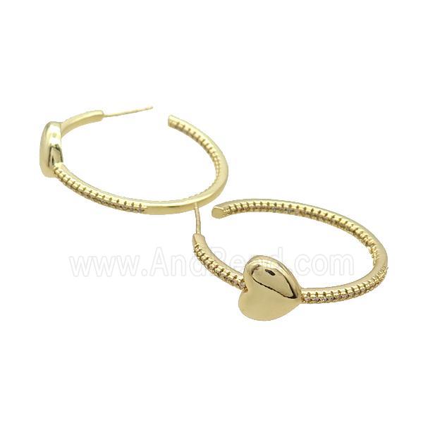 Copper Heart Stud Earring Gold Plated