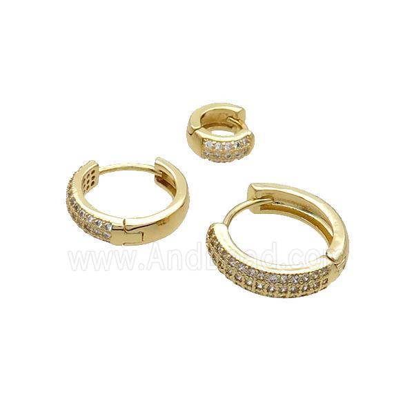 Copper Hoop Earring Pave Zircon Gold Plated