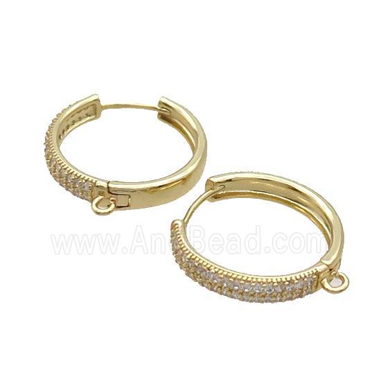 Copper Hoop Earring Pave Zircon Gold Plated