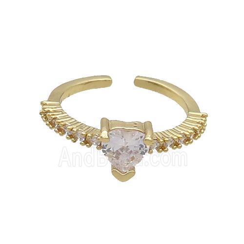 Copper Rings Pave Zircon Gold Plated