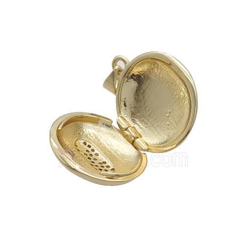 Copper Jesus Locket Pendant Pave Zircon Circle Gold Plated