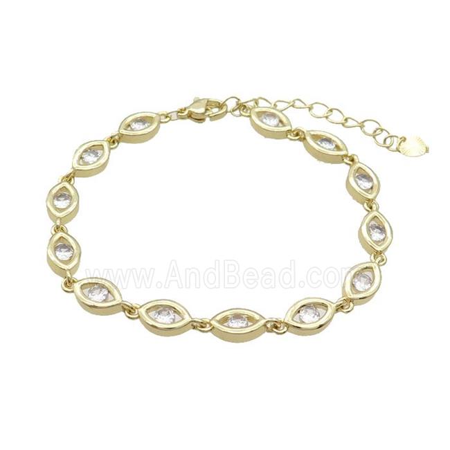 Copper Bracelets Pave Zircon Oval Gold Plated