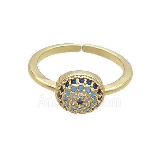 Copper Ring Pave Zircon Gold Plated