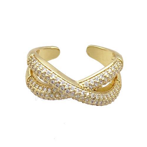 Copper Ring Pave Zircon Gold Plated