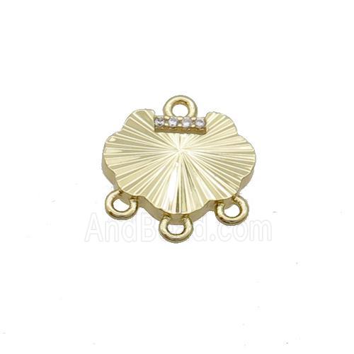 Copper Connector Pave Zircon Gold Plated