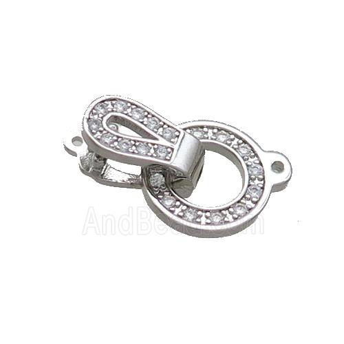 Copper Clasp Pave Zircon Platinum Plated