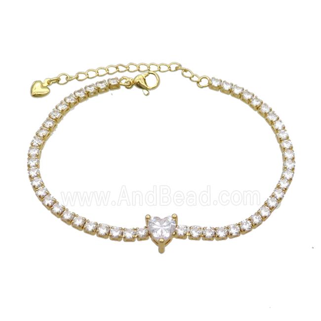 Copper Bracelet Pave Crystal Glass Gold Plated