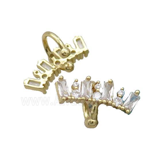 Copper Clip Earring Pave Zircon Gold Plated