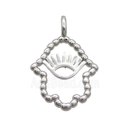 Copper Hamsahand Pendant Eye Platinum Plated