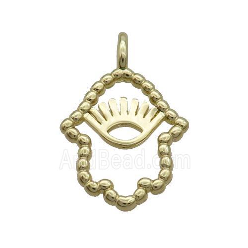 Copper Hamsahand Pendant Eye Gold Plated