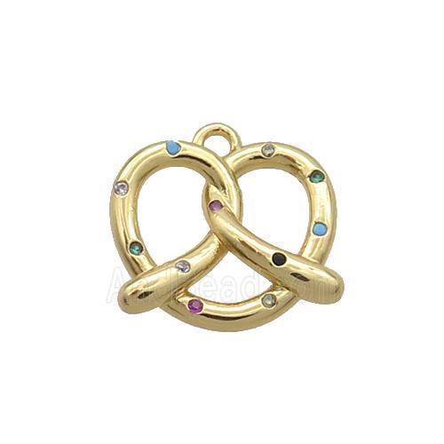 Copper Heart pendant Pave Zircon Gold Plated