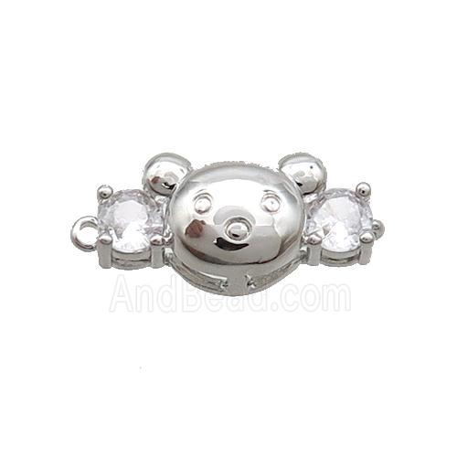 Copper Mouse Connector Pave Crystal Glass Platinum Plated