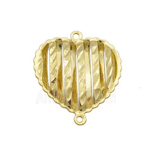Copper Heart Connector Hollow Gold Plated