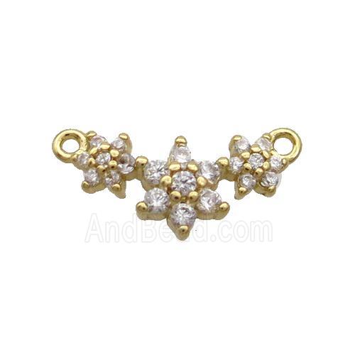 Copper Starlink Pendant Pave Zircon 2loops Gold Plated