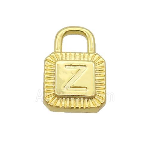 Copper Lock Pendant Z-Letter Gold Plated