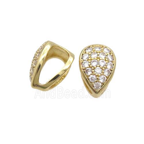 Copper Bail Pave Zircon Gold Plated
