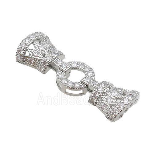 Copper Clasp Pave Zircon Platinum Plated