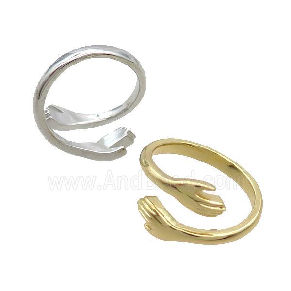 Copper Ring Love Embrace Adjustable Mixed