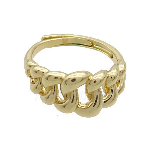 Copper Ring Adjustable Gold Plated