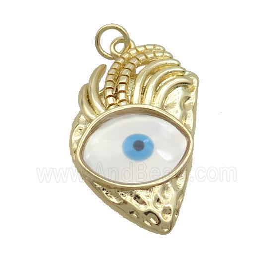 Copper Pendant Pave Shell Evil Eye Gold Plated