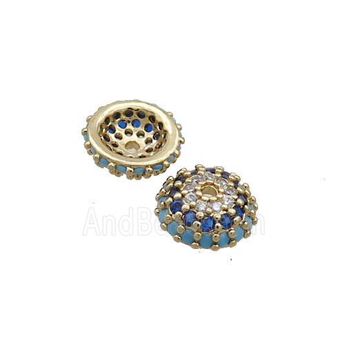 Copper Beadcaps Pave Zircon Gold Plated