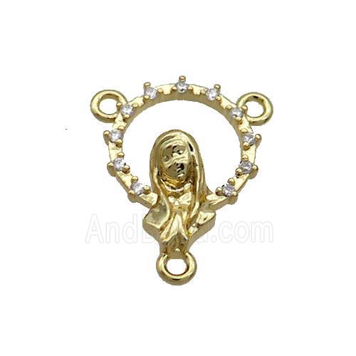 Copper Beauty Pendant Pave Zircon Gold Plated