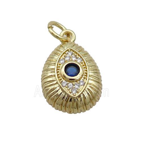Copper Teardrop Pendant Pave Zircon Gold Plated