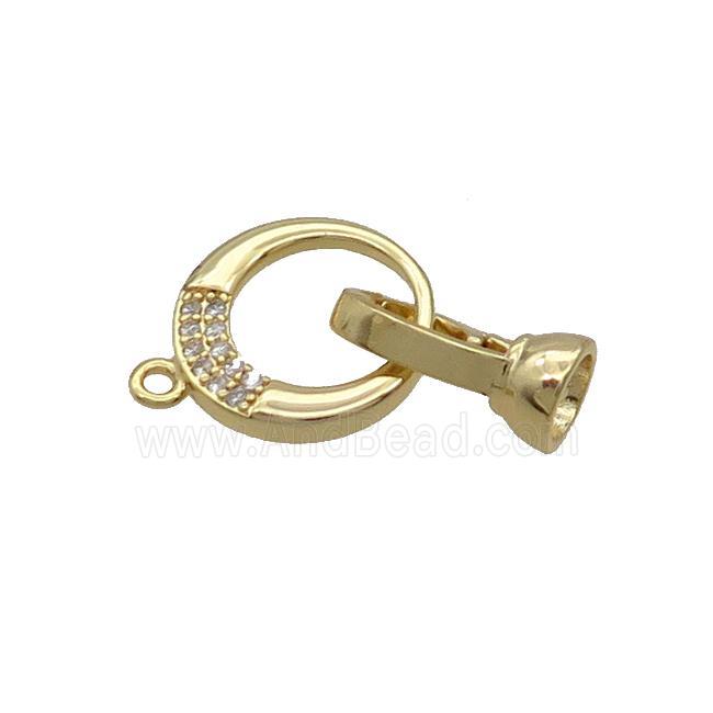 Copper Clasp Pave Zircon Gold Plated