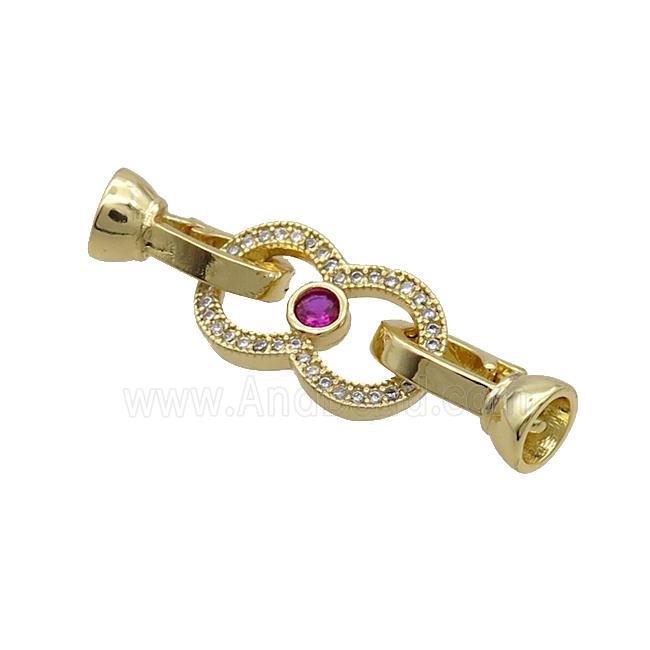 Copper Clasp Pave Zircon Infinity Gold Plated
