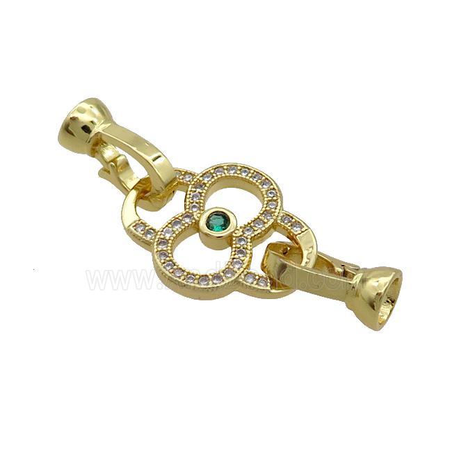 Copper Clasp Pave Zircon Infinity Gold Plated