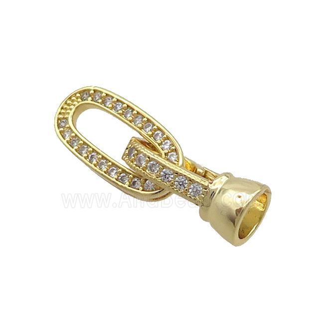 Copper Clasp Pave Zircon Gold Plated