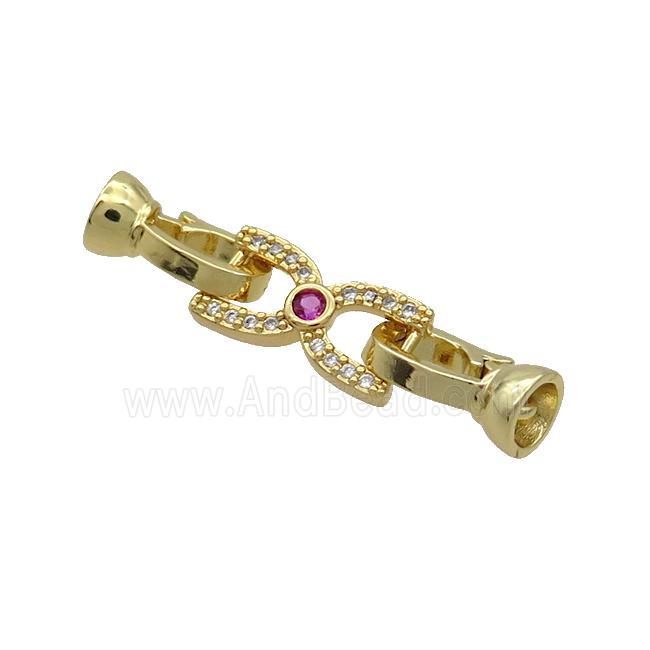 Copper Clasp Pave Zircon Gold Plated
