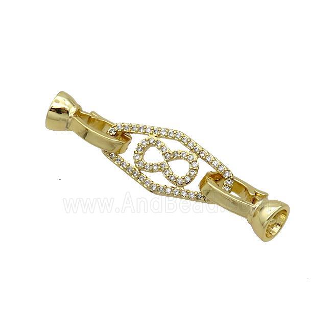 Copper Clasp Pave Zircon Infinity Gold Plated