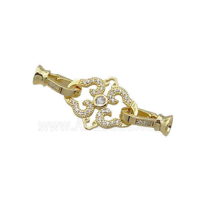 Copper Clasp Pave Zircon Gold Plated