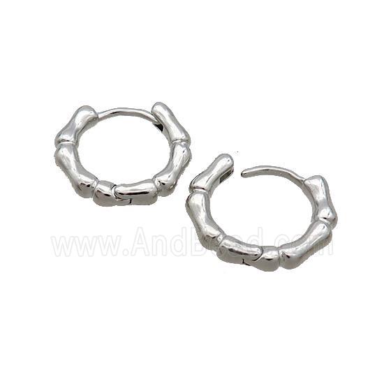 Copper Hoop Earring Platinum Plated