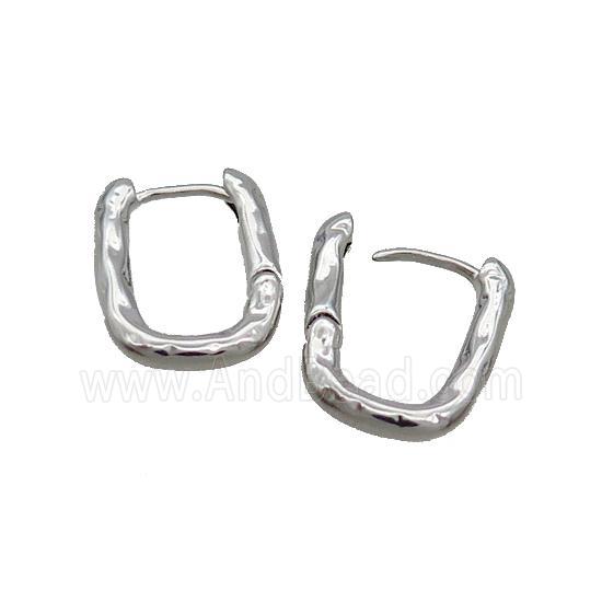Copper Latchback Earring Platinum Plated