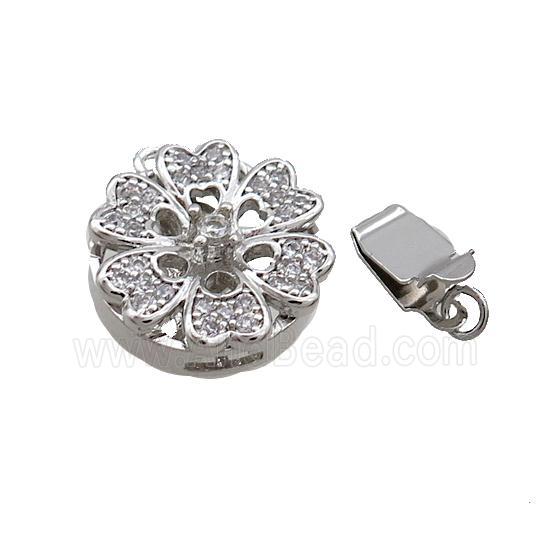 Copper Clasp Pave Zircon Slide Platinum Plated