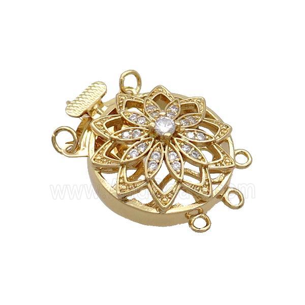 Copper Slide Clasp Pave Zircon 18K Gold