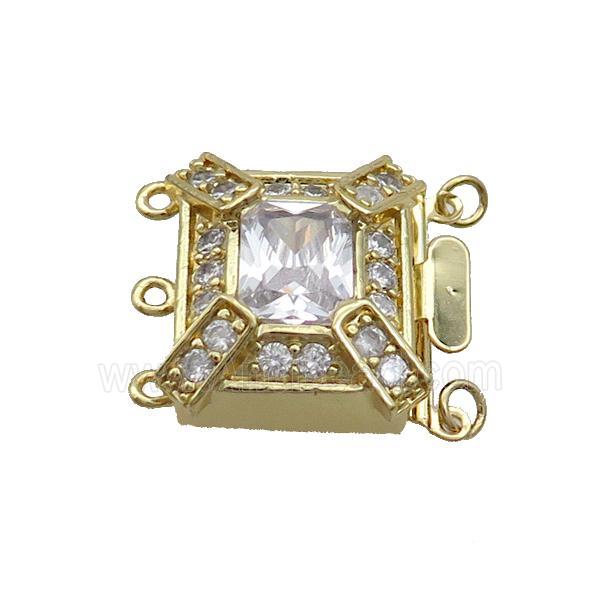 Copper Clasp Pave Zircon Slide 18K Gold